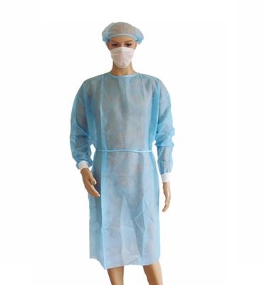 Anti Alcohol Disposable Medical Gown Durable With Eastic / Knitted Cuffs