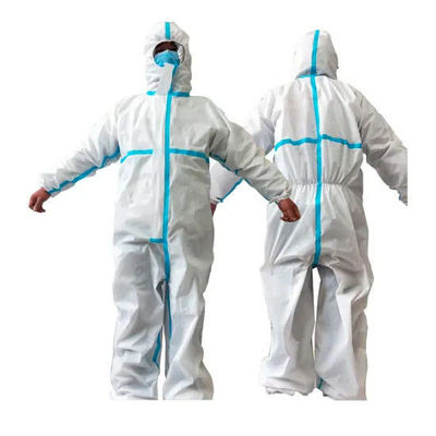 Anti Pollution Disposable Protective Suit , Medical White Disposable Suit