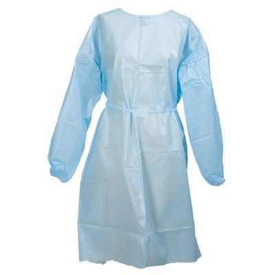 Non Woven Disposable Blue Microfiber Isolation Hospital Xxl Ppe Gown Long Sleeve