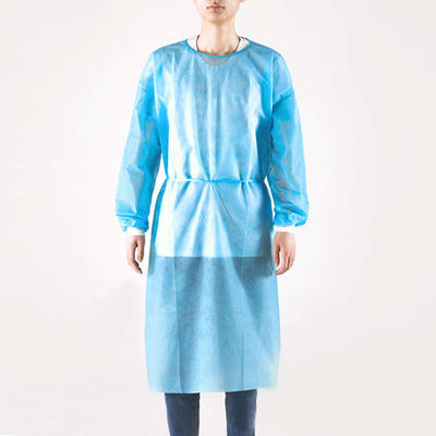 40 Gsm Impervious Waterproof Isolation Long Sleeve Ppe Medical Gown