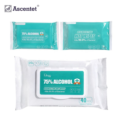 Customized Logo Size 75% Alcohol Antibacterial Disinfectant Home Office Car Hand Disinfectant Alcohol Wet Wipes
