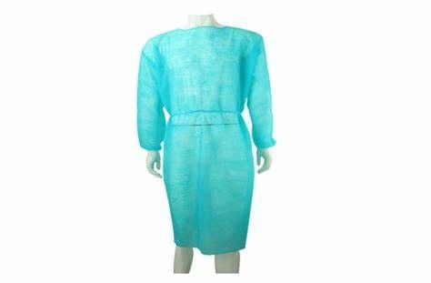Green Cloth Polyester Doffing Surgical Reinforced Gown