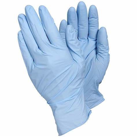Hospital Blue Nitrile Medical Gloves Good Sensitivity Excellent Tear Resistance