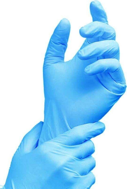 100 Pack Hospital Disposable Gloves Blue Nitrile Biodegradable