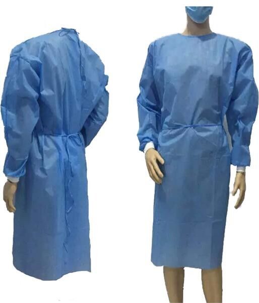 SMS Non Woven Fluid Resistant Isolation Gown With Cuff